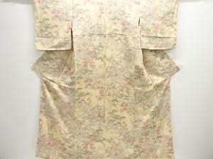 縮緬地花鳥模様小紋着物